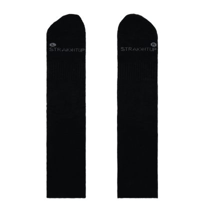 Men's Black Athletic Stay Up Crew Socks - Straight Up Socks