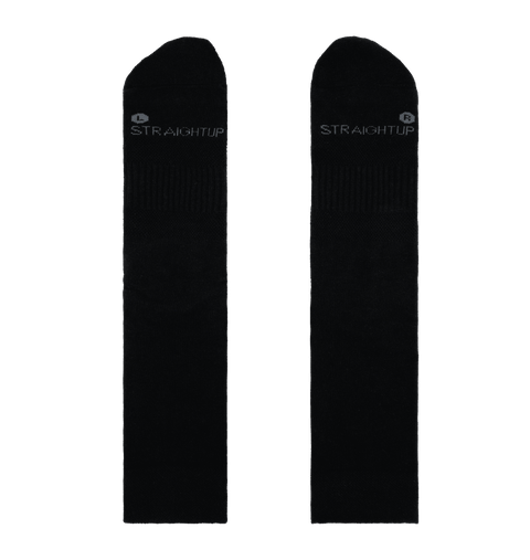 Men's Black Athletic Stay Up Crew Socks - Straight Up Socks