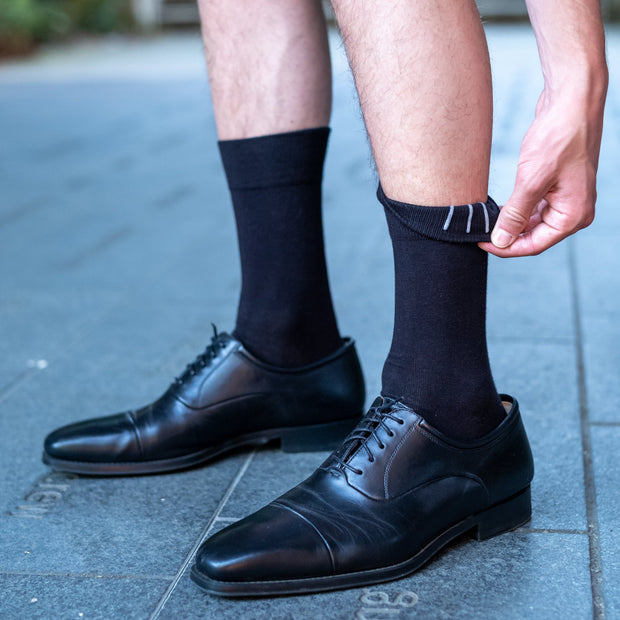 Men's Black Stay Up Socks - Straight Up Socks