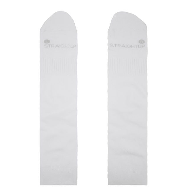 Men's White Athletic Stay Up Crew Socks - Straight Up Socks