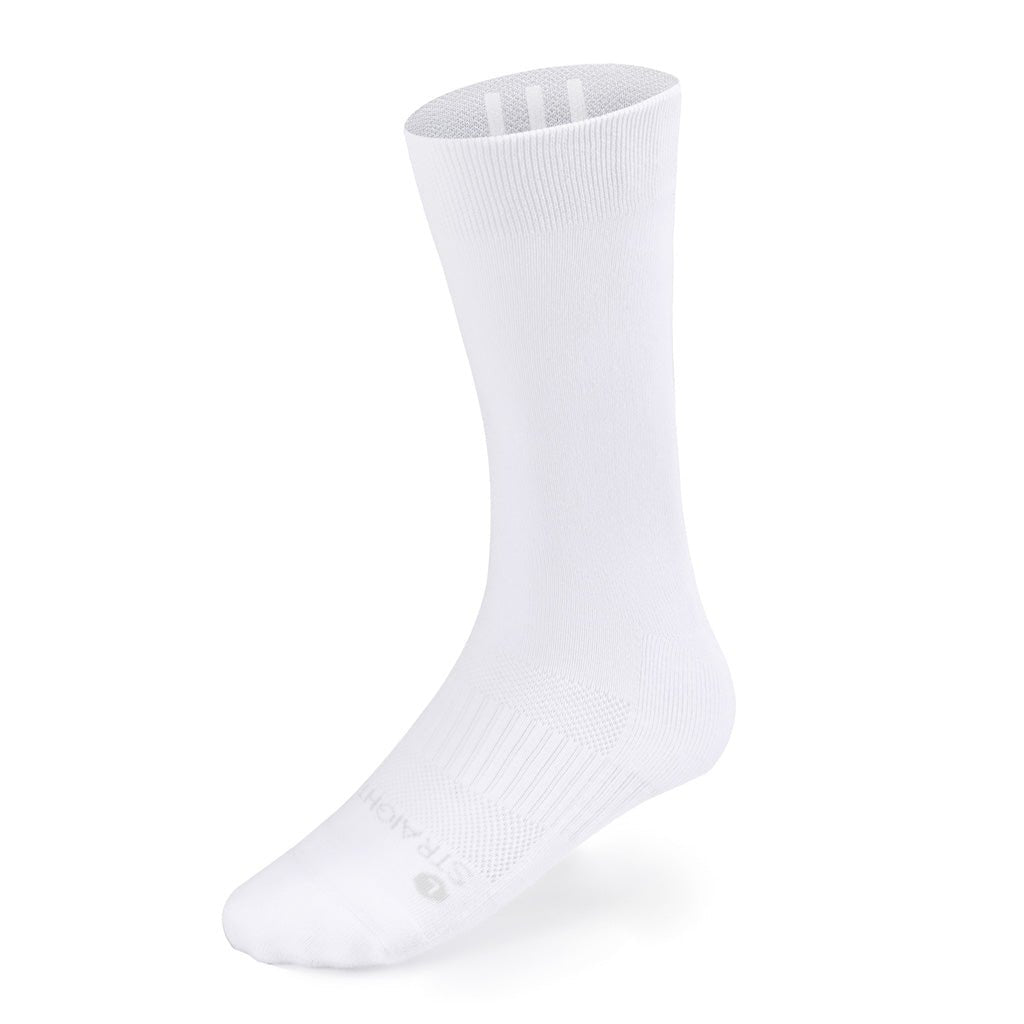 Men's White Athletic Stay Up Crew Socks - Straight Up Socks